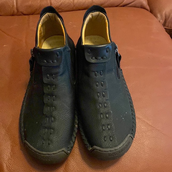 Dacomfy Mens Ankle Boots Leather Casual Loafers Shoes, Mens Side Zipper Boots - Picture 1 of 7